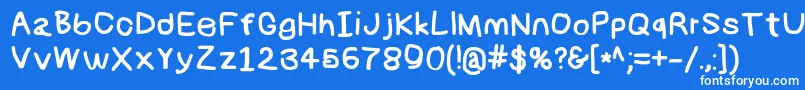 Numbbunnybk Font – White Fonts on Blue Background