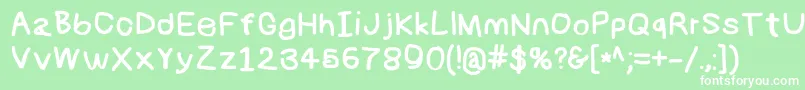 Numbbunnybk Font – White Fonts on Green Background