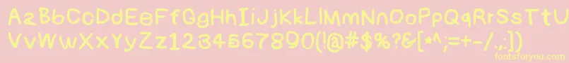 Numbbunnybk Font – Yellow Fonts on Pink Background