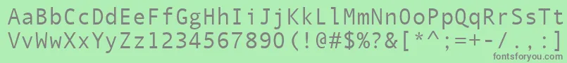 フォントQuicktypeMono – 緑の背景に灰色の文字