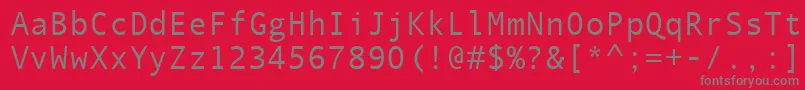 フォントQuicktypeMono – 赤い背景に灰色の文字