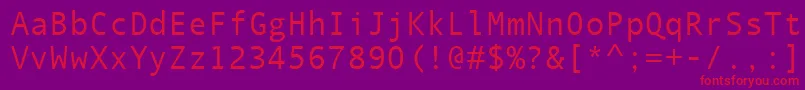 QuicktypeMono Font – Red Fonts on Purple Background