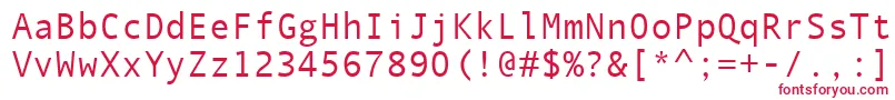 QuicktypeMono-Schriftart – Rote Schriften auf weißem Hintergrund