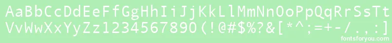 Police QuicktypeMono – polices blanches sur fond vert