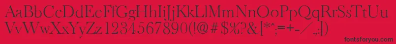 BaskeroldserialXlightRegular Font – Black Fonts on Red Background