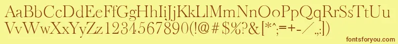 BaskeroldserialXlightRegular Font – Brown Fonts on Yellow Background