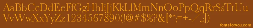 BaskeroldserialXlightRegular Font – Orange Fonts on Brown Background