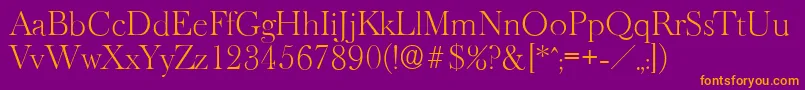 BaskeroldserialXlightRegular Font – Orange Fonts on Purple Background