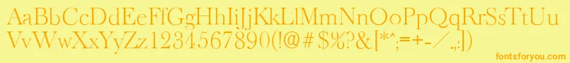 BaskeroldserialXlightRegular Font – Orange Fonts on Yellow Background