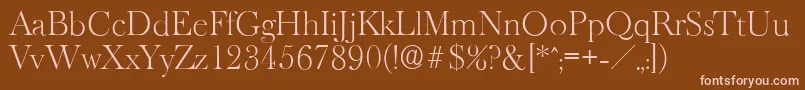 BaskeroldserialXlightRegular Font – Pink Fonts on Brown Background