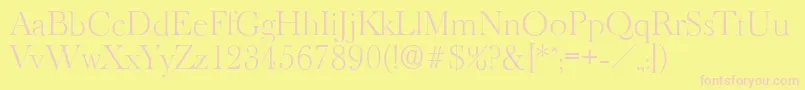 BaskeroldserialXlightRegular Font – Pink Fonts on Yellow Background