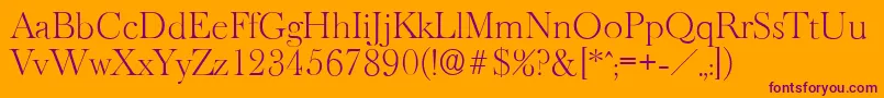 BaskeroldserialXlightRegular Font – Purple Fonts on Orange Background