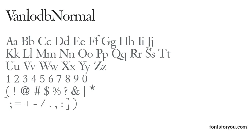 Шрифт VanlodbNormal – алфавит, цифры, специальные символы