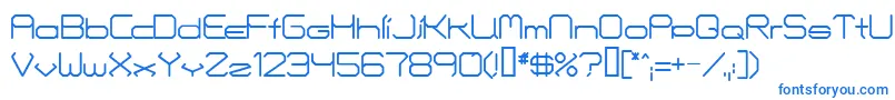 FontmakersChoice-Schriftart – Blaue Schriften auf weißem Hintergrund