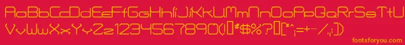フォントFontmakersChoice – 赤い背景にオレンジの文字