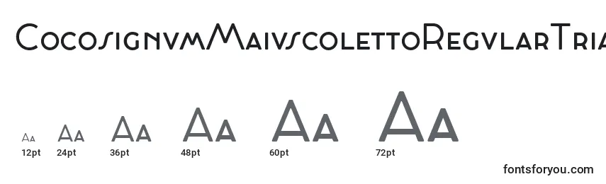 Размеры шрифта CocosignumMaiuscolettoRegularTrial