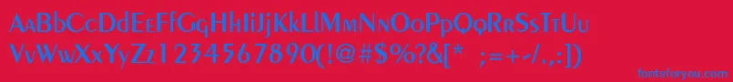 フォントSailor – 赤い背景に青い文字