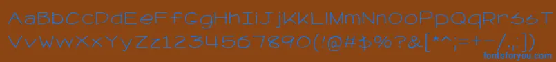 フォントRetrievseNc – 茶色の背景に青い文字