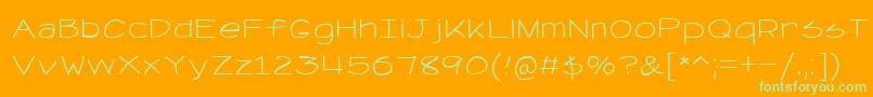 RetrievseNc-Schriftart – Grüne Schriften auf orangefarbenem Hintergrund
