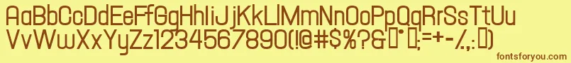 HallandaleTextDemiJl Font – Brown Fonts on Yellow Background