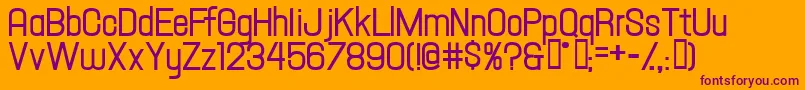HallandaleTextDemiJl-Schriftart – Violette Schriften auf orangefarbenem Hintergrund