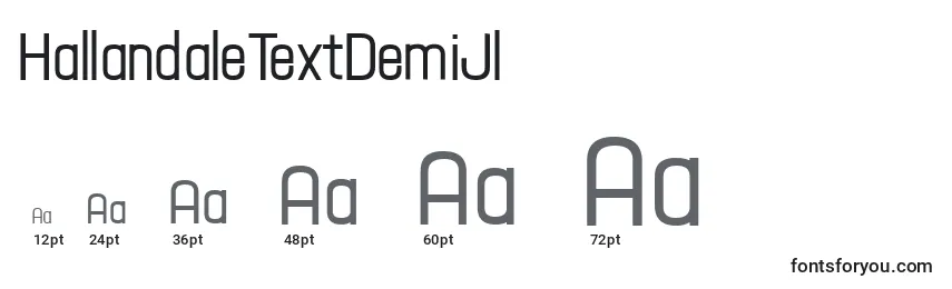 HallandaleTextDemiJl Font Sizes