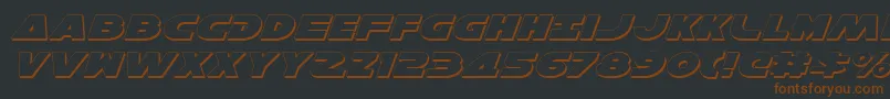HanSoloExpShadowItalic Font – Brown Fonts on Black Background
