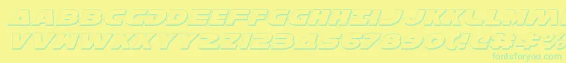 HanSoloExpShadowItalic Font – Green Fonts on Yellow Background