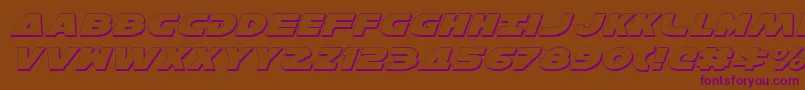 HanSoloExpShadowItalic Font – Purple Fonts on Brown Background