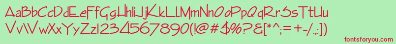 FfxDesignerHw Font – Red Fonts on Green Background
