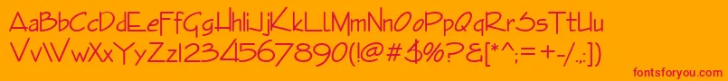 FfxDesignerHw-Schriftart – Rote Schriften auf orangefarbenem Hintergrund