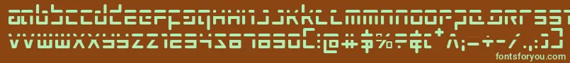 フォントProkofievPhaser – 緑色の文字が茶色の背景にあります。