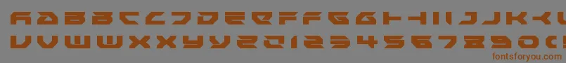 フォントRoyalsamuraititle – 茶色の文字が灰色の背景にあります。