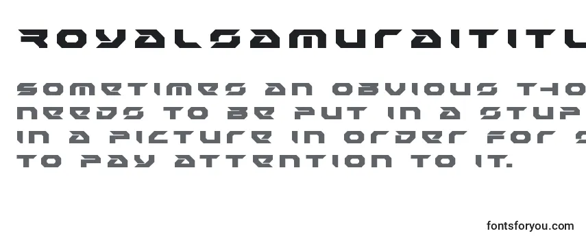Review of the Royalsamuraititle Font