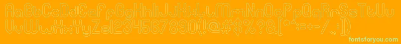 GitchgitchHollow-Schriftart – Grüne Schriften auf orangefarbenem Hintergrund