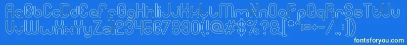 Fonte GitchgitchHollow – fontes amarelas em um fundo azul