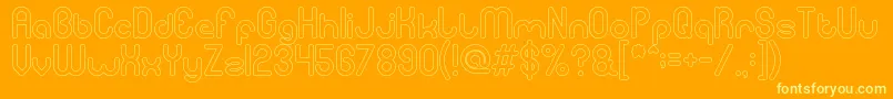 Lisätietoja GitchgitchHollow-fontista GitchgitchHollow-fontti – keltaiset fontit oranssilla taustalla