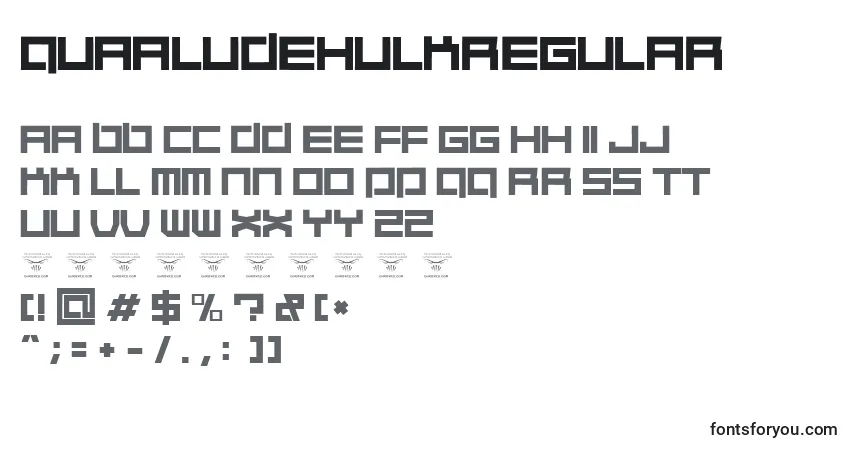 Czcionka QuaaludehulkRegular (63099) – alfabet, cyfry, specjalne znaki
