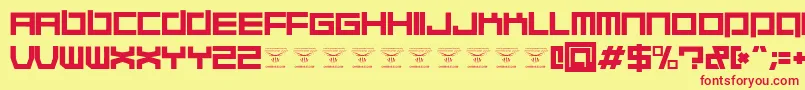 QuaaludehulkRegular Font – Red Fonts on Yellow Background