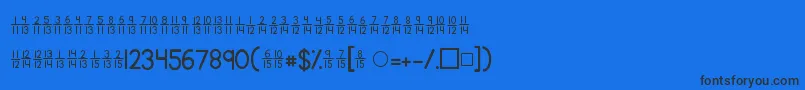 Czcionka Kgtraditionalfractions2 – czarne czcionki na niebieskim tle