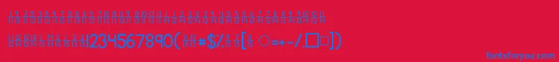 フォントKgtraditionalfractions2 – 赤い背景に青い文字