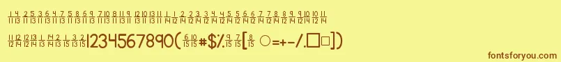 Kgtraditionalfractions2 Font – Brown Fonts on Yellow Background