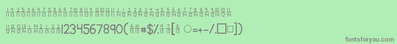 フォントKgtraditionalfractions2 – 緑の背景に灰色の文字