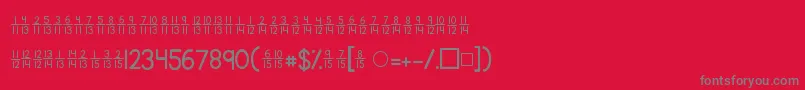 フォントKgtraditionalfractions2 – 赤い背景に灰色の文字