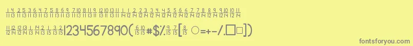 Czcionka Kgtraditionalfractions2 – szare czcionki na żółtym tle