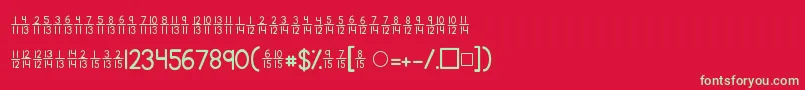 Шрифт Kgtraditionalfractions2 – зелёные шрифты на красном фоне