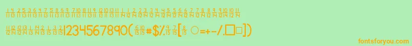 Шрифт Kgtraditionalfractions2 – оранжевые шрифты на зелёном фоне