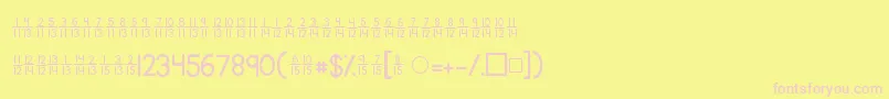 Fonte Kgtraditionalfractions2 – fontes rosa em um fundo amarelo