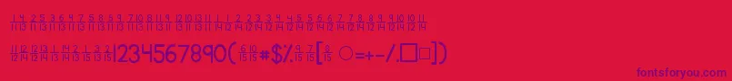 Kgtraditionalfractions2 Font – Purple Fonts on Red Background