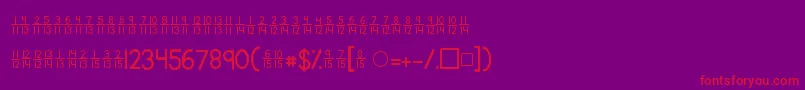Kgtraditionalfractions2 Font – Red Fonts on Purple Background